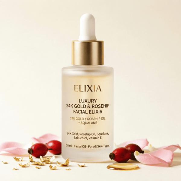Luxury 24K Gold & Rosehip Facial Elixir